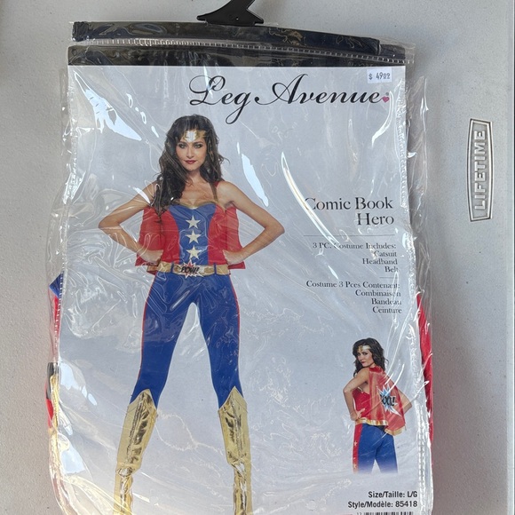 Woman’s Superhero Costume in Red, Blue, and Gold Superwoman Large - Picture 1 of 7